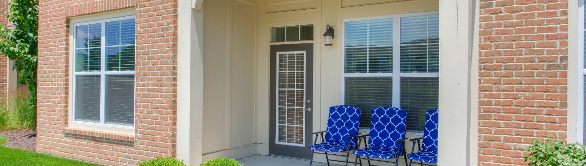 Patio seating in Zionsville apartments